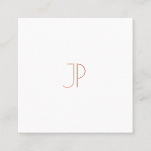 Elegant Modern Trendy Design Monogram Plain Luxury Square Business Card