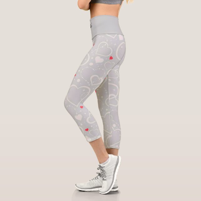 Elegant Modern Trendy Floral Capri Leggings (Left)