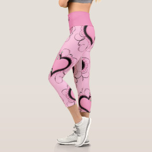 Elegant Modern Trendy Floral Capri Leggings