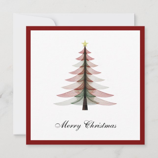 Elegant Modern Trendy Minimalist Christmas Tree  Holiday Card (Front)