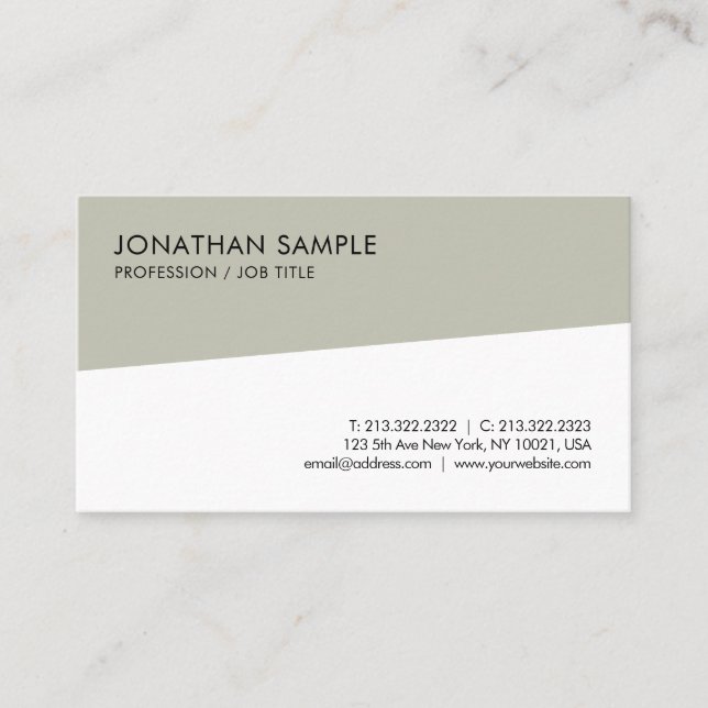Elegant Modern Trendy Simple Template Professional Business Card (Front)