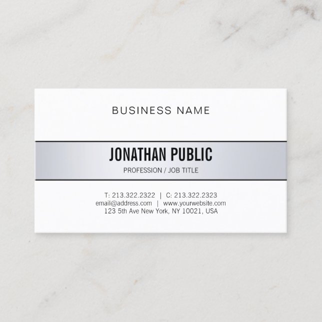 Elegant Modern Trendy Stylish Minimalist Plain Business Card (Front)
