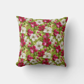 Elegant Modern Trendy Stylish Pink White Floral  Throw Pillow