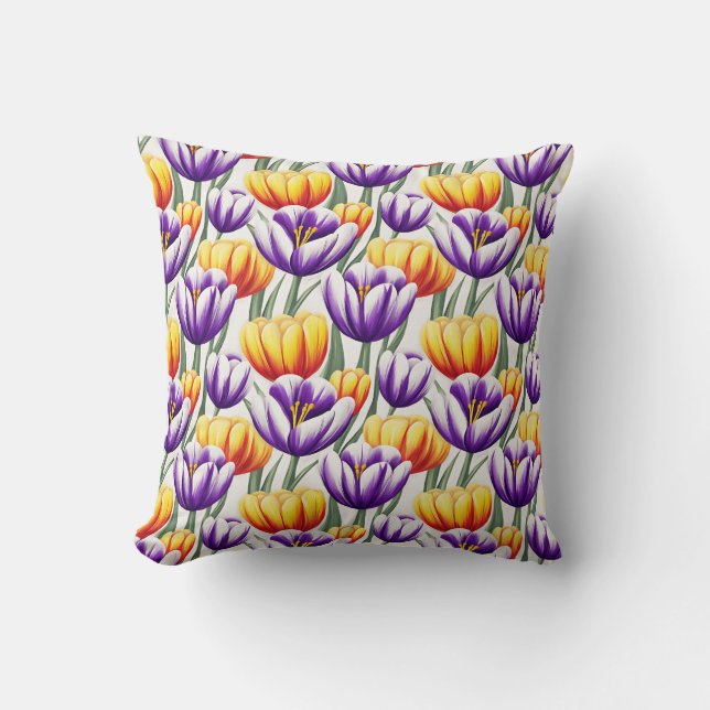 Elegant Modern Trendy Stylish Spring Floral  Throw Pillow (Front)