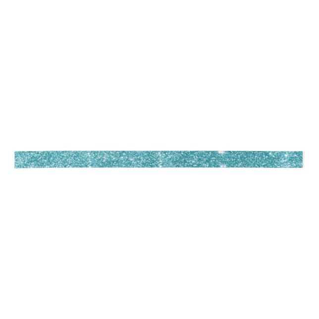 Elegant Modern Turquoise Teal Glitter Ribbon (Front)