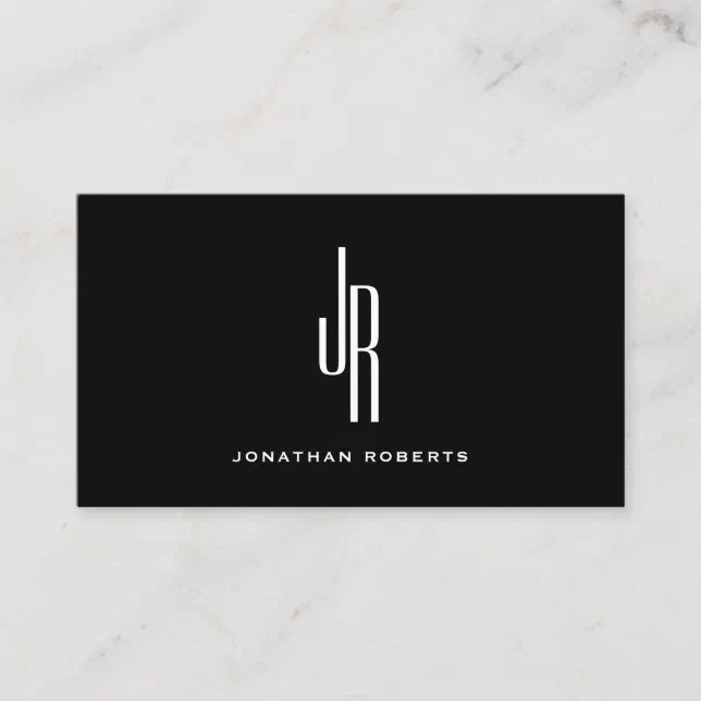 Elegant Modern Two Initial Monogram Business Card | Zazzle