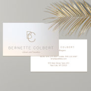 Elegant Modern Two Initial Monogram Professional 2 Business Card at Zazzle