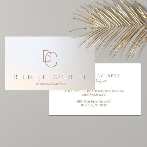 Customizable Elegant Modern Two Initial Monogram Professional 2 Business Card