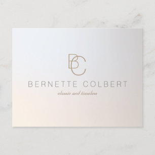 Elegant Modern Two Initial Monogram Professional 2 Postcard