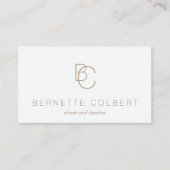 Elegant Modern Two Initial Monogram Professional Business Card (Front)