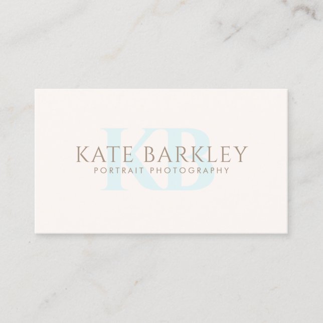 Elegant Modern Two Letter Monogram Business Card (Front)