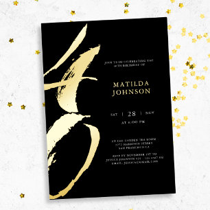 Elegant Modern Typography 40th Birthday Foil Invitation