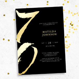 Elegant Modern Typography 70th Birthday  Foil Invitation