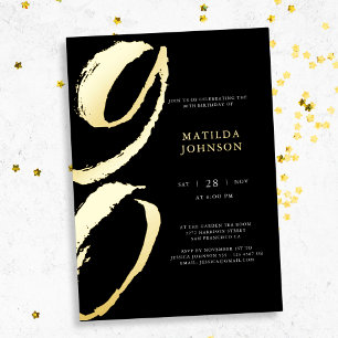 Elegant Modern Typography 90th Birthday  Foil Invitation