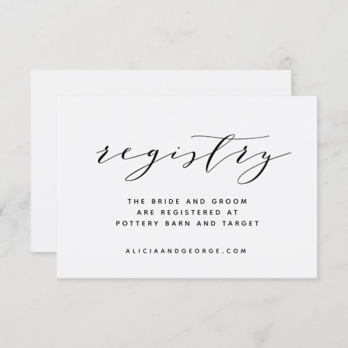 Elegant modern typography black grey registry invitation