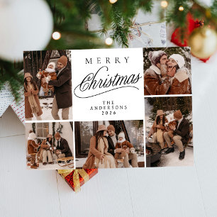 Elegant Modern typography Christmas Family Photo Holiday Card