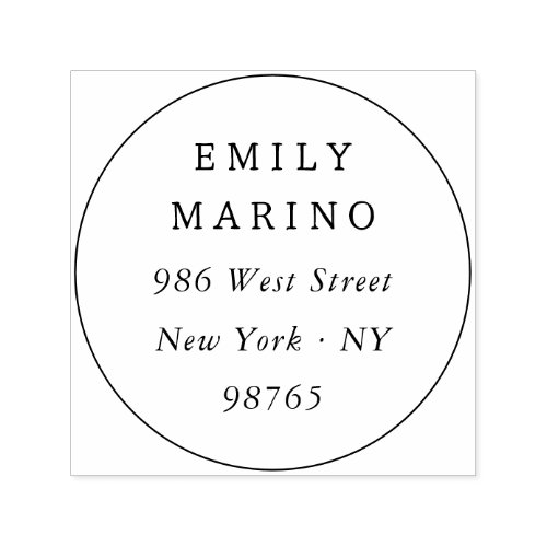 Elegant Modern Typography Circular Return Address Self-inking Stamp