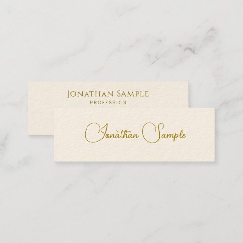 Elegant Modern Typography Gold Look Text Template Mini Business Card