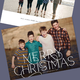 Elegant & Modern Typography MERRY CHRISTMAS photo Holiday Card