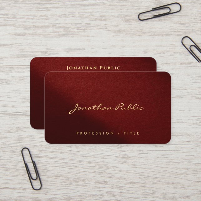 Elegant Modern Typography Script Create Your Own  Business Card (Front/Back In Situ)