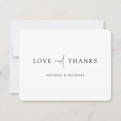 Elegant Modern Typography Wedding Thank You Card