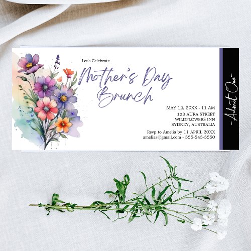 Elegant modern unique floral mothers day brunch  invitation