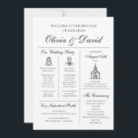 Elegant Modern Unique Infographic Wedding Program<br><div class="desc">Make a statement with our Elegant Modern Unique Infographic Wedding Program, combining sleek design with intuitive infographics for a contemporary touch. This program provides a visually appealing way for guests to follow your wedding events. With fully customizable text and colors, it allows you to tailor the program to fit your...</div>