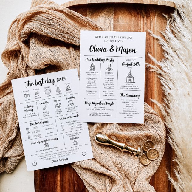 Elegant Modern Unique Infographic Wedding Program (Creator Uploaded)