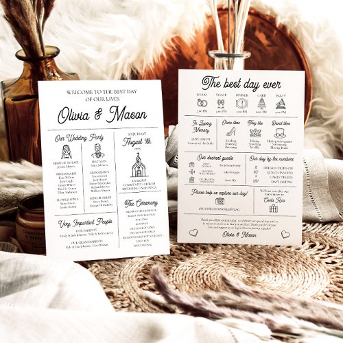 Elegant Modern Unique Infographic Wedding Program