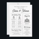 Elegant Modern Unique Infographic Wedding Program<br><div class="desc">Make a statement with our Elegant Modern Unique Infographic Wedding Program, combining sleek design with intuitive infographics for a contemporary touch. This program provides a visually appealing way for guests to follow your wedding events. With fully customizable text and colors, it allows you to tailor the program to fit your...</div>