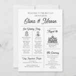 Elegant Modern Unique Infographic Wedding Program<br><div class="desc">Make a statement with our Elegant Modern Unique Infographic Wedding Program, combining sleek design with intuitive infographics for a contemporary touch. This program provides a visually appealing way for guests to follow your wedding events. With fully customizable text and colors, it allows you to tailor the program to fit your...</div>