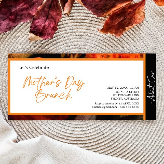 Elegant modern unique simple mother's day brunch invitation (Creator Uploaded)