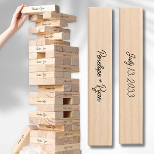 Elegant Modern Unique Wedding Guestbook Minimalist Topple Tower