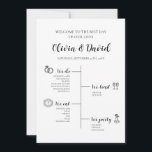 Elegant Modern Unique Wedding Timeline Program<br><div class="desc">This Elegant Modern Unique Wedding Timeline Program is designed to guide your guests through your special day in style. Featuring a sleek and modern design, this program provides a detailed timeline of your wedding events, ensuring that everyone knows what to expect. The minimalist layout, paired with elegant typography and customizable...</div>