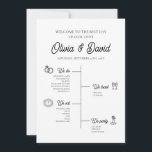 Elegant Modern Unique Wedding Timeline Program<br><div class="desc">This Elegant Modern Unique Wedding Timeline Program is designed to guide your guests through your special day in style. Featuring a sleek and modern design, this program provides a detailed timeline of your wedding events, ensuring that everyone knows what to expect. The minimalist layout, paired with elegant typography and customizable...</div>