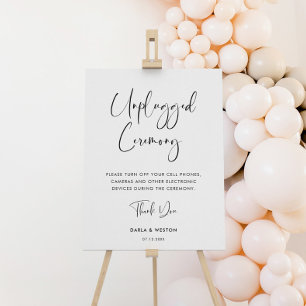 Elegant & Modern Unplugged Ceremony Sign