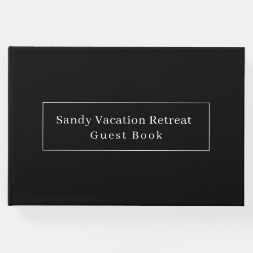 Elegant Modern Vacation Rental Guest Book  Black