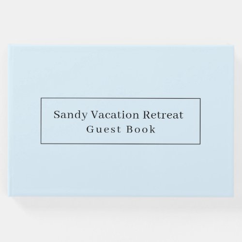 Elegant Modern Vacation Rental Guest Book  Blue