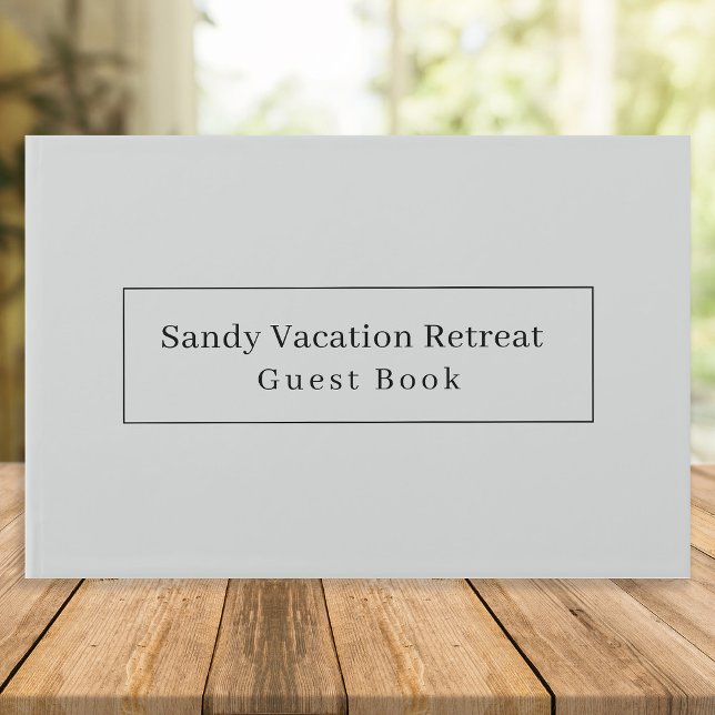 Elegant Modern Vacation Rental Guest Book | Olive (Stylishly Personalize with Your Custom Information.)