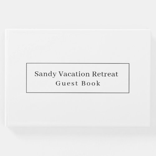 Elegant Modern Vacation Rental Guest Book  White