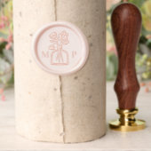 Elegant Modern Vase & Flower Monogram Wedding Wax Seal Stamp (Insitu (Parchment))