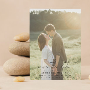 Elegant Modern Vellum Overlay 2 Photo Wedding Save The Date