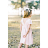 Elegant Modern Velvet Girls Twirl Dress (Back)