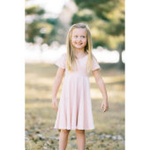 Elegant Modern Velvet Girls Twirl Dress (Front)
