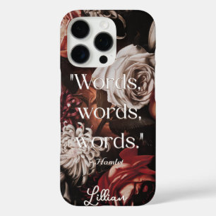 Elegant Modern Vintage Baroque Floral Quote iPhone 16 Pro Case