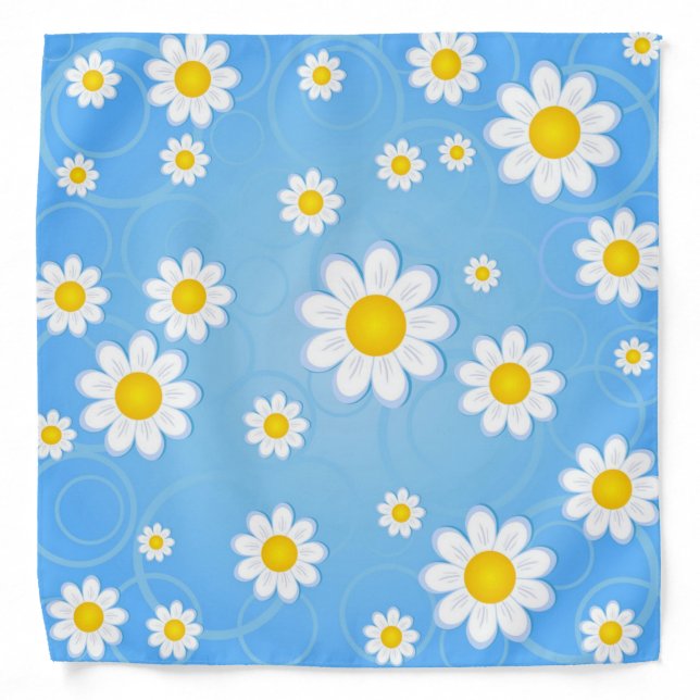Elegant Modern Vintage Flower Bandana (Front)