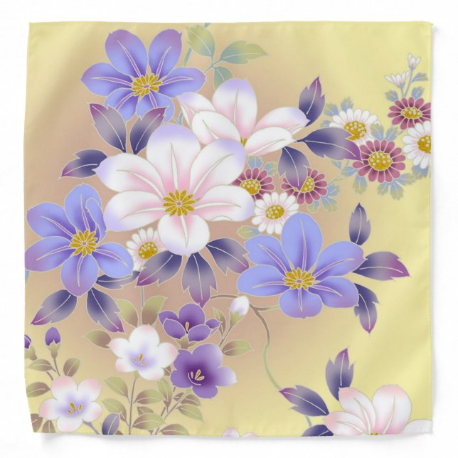 Elegant Modern Vintage Flower Bandana (Front)