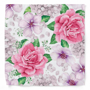 Elegant Modern Vintage Flower Bandana