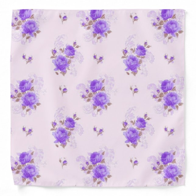 Elegant Modern Vintage Flower Bandana (Front)