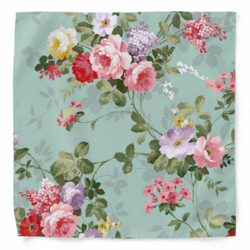 Elegant Modern Vintage Flower Bandana